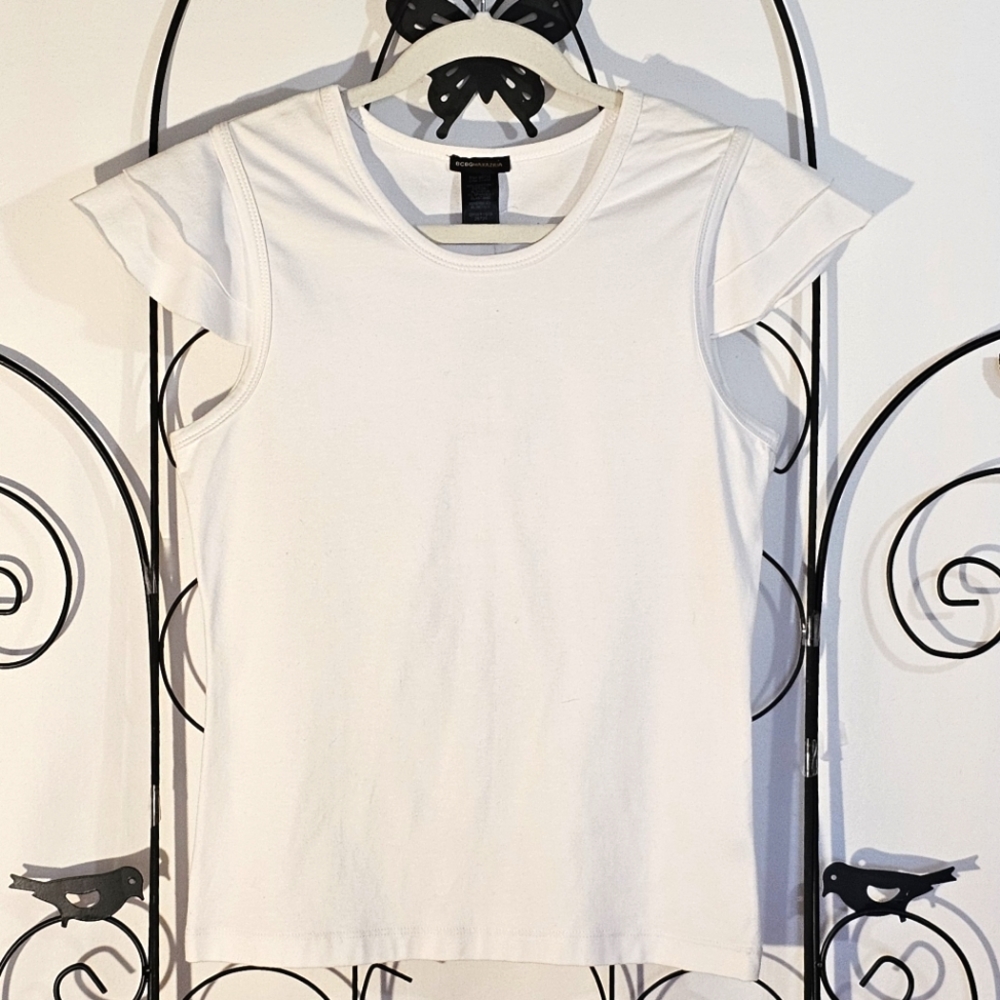 NWT BCBGMAXAZRIA White Top with Two-tiered Sleeve